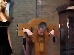 Mistress makes sub suck schlong