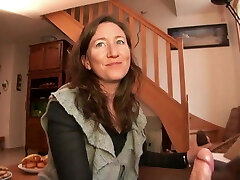 French Cougar Mathilde takes 2 cocks at home