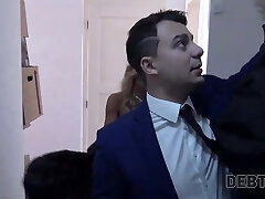 DEBT4k. Whorish wife cheats on husband for cash in front DEBT4k. Whorish wife cheats on husband for cash in front