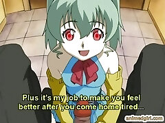 Cute hentai sucking stiff fuck-stick and swallowing cum