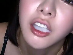 Outstanding Japanese whore Hitomi Fujiwara in Crazy Swallow Сum, Threesome JAV movie