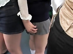japanese lesbian schoolgirls touching on bus