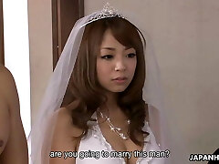 The newly married couple fucks and creams the bride
