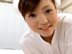 Subtitled POV Japanese nurse handjob with queening