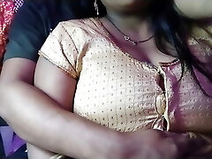 Hot desi sexy large boobs wife and village boyfriend romance in the secret guest room.