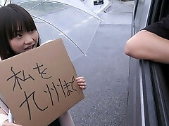 Japanese college girl, Mikoto Mochida is sucking a stranger's 