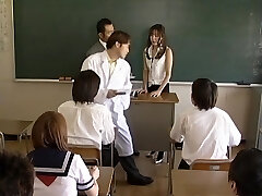 Manami Suzuki amazing milf teacher fucks wild group
