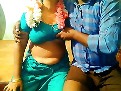 tamil Jasmine flower aunty pressing hefty boobs
