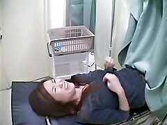 A fresh girl is probed on the gynecological table in this hot medical voyeur vid