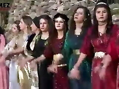 Kurdish dance of beautiful Kurdish nymphs in Kurdish clothes