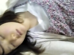 Man sliding dick over sleeping Japanese dolls mouth lips nrh003 00