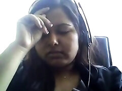 Bored Desi chubby on web cam plays with her boobie Bored Desi chubby on web cam plays with her boobie