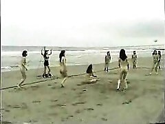 Sumptuous Asian honies take off their bikinis for a game of naked