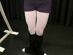 Ballet Pantyhose Torn Open During Lesson