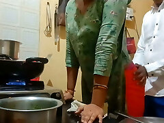 Indian hot wife got poked while cooking in kitchen