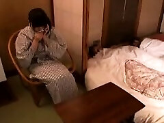 Big-titted Japanese beauty drops her underwear and makes herself