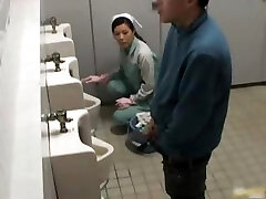 Asian woman is cleaning the wrong public part6