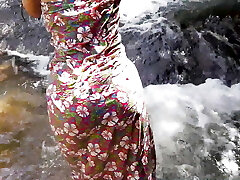 Deshi هند Gril جنگل رودخانه حمام کردن برهنه