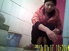 Asian girl with hairy honeypot spied in toilet pissing