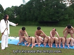 Uncensored Japanese outdoor nudist lovemaking cult ceremony