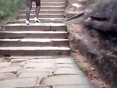 Cinese milf in a public park