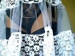 Retro Lace Slip & Black Lace Panties Retro Lace Slip & Black Lace Panties