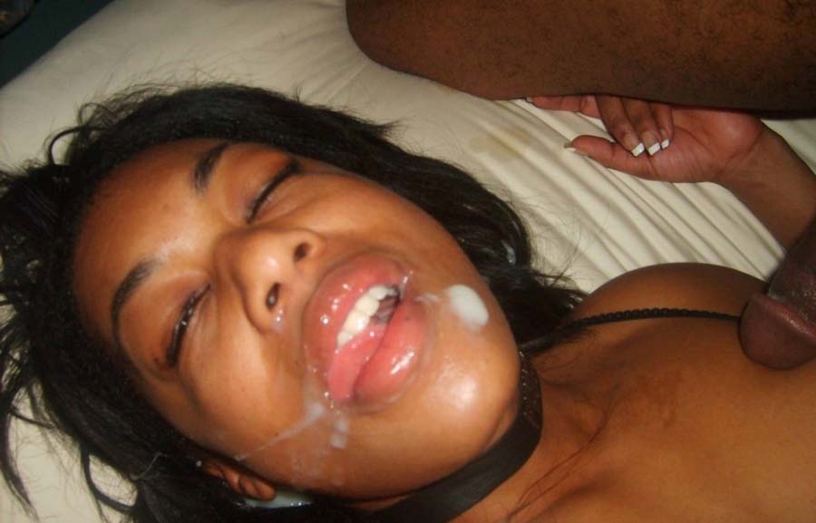 Black babe gets loads of jizz