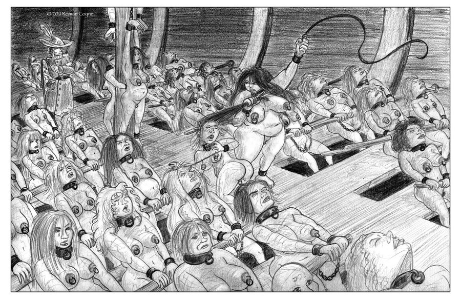 900px x 583px - In erotic pencil drawings Roman Coyne tells the story of slave women abused.