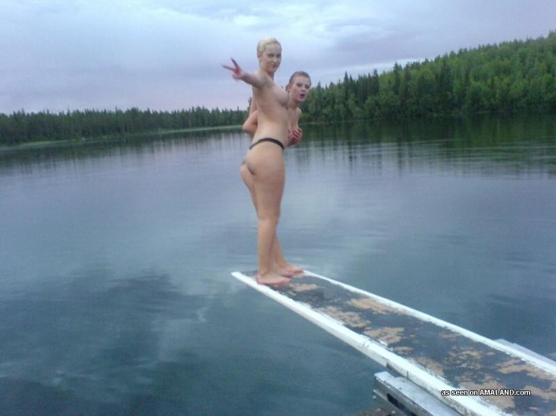 Swedish Lesbian Nude - Naughty Swedish lesbian teens skinny-dipping