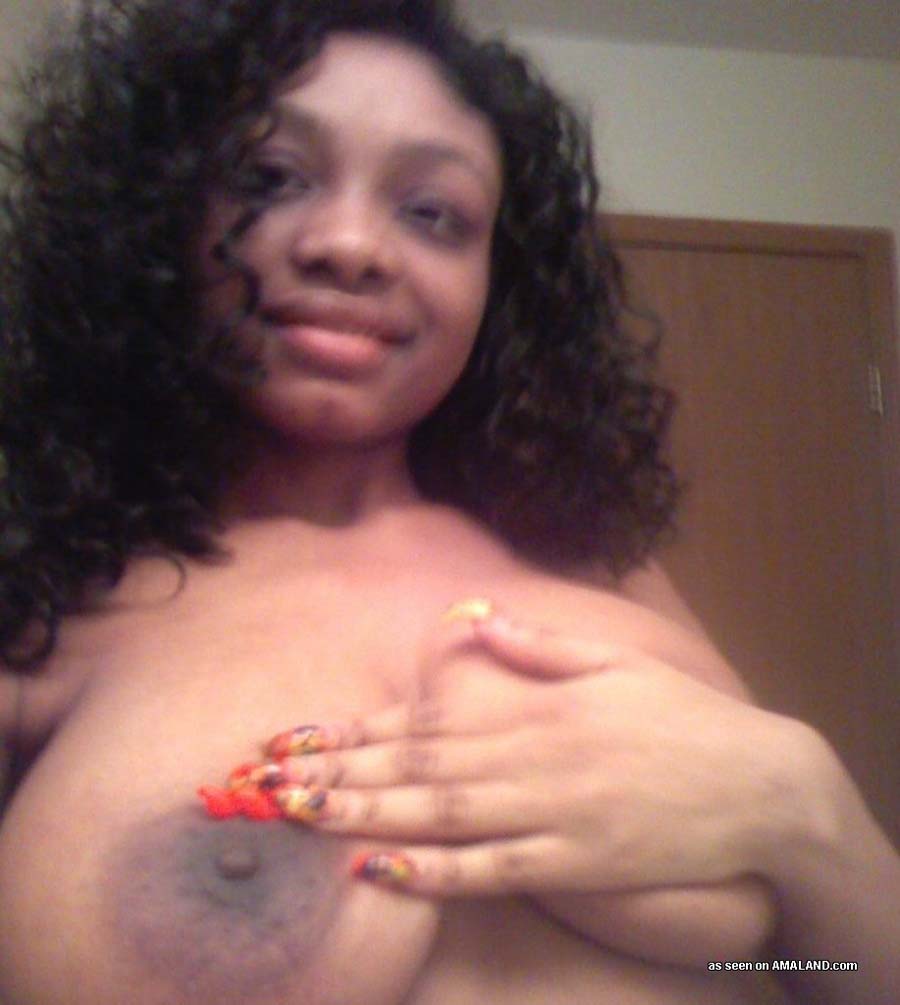 Black Gf Tits - Ebony chick with big breasts