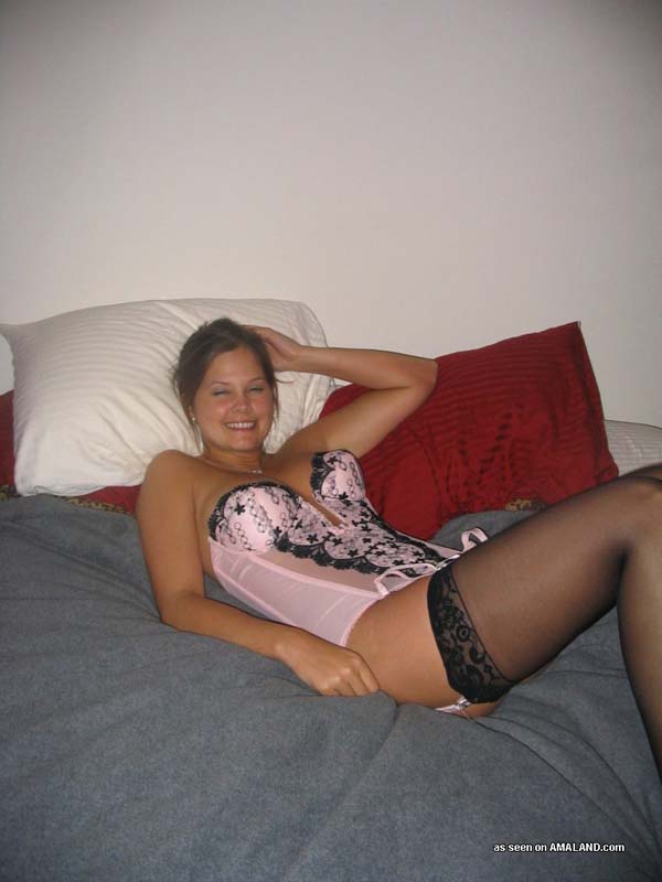 Naughty wife in her sexy lingerie photo photo