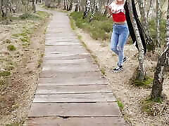 Risky www gujarati xxx com In The Woods With Blonde Babe! REAL OUTDOOR! Litclit69