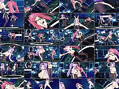 slime anime-3 słodkie dziewczyny w seksownych kostiumach króliczka z rajstopami tańczącymi 3d hentai