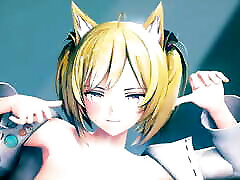 Cute Teen Cat Girl Dancing Gradual Undressing 3D HENTAI