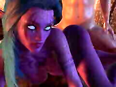 Purple Night Elf in Skyrim has Side Anal on bed - Skyrim big nipple czech Parody Short Clip