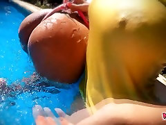 Busty Pair Of sunny fuked video Teens! Amazing Asses At The Pool!