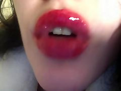 Sexy red glossy lips