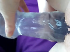 using my huge purple dildo