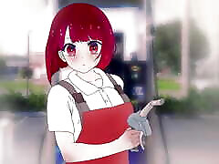 kana arima trabaja en una gasolinera, ¡pero le ofrecieron sexo! hentai el ídolo & 039; s dibujos animados de anime