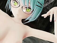 Tokoyami Towa Nekogirl Hentai Nude Dance smelling mans ass 3D Clear Blue Hair Color Edit Smixix