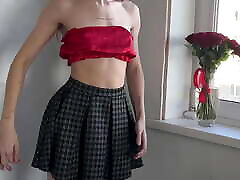 frest time sex video skirt and black little thong