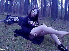 Masked brunette fucked forbidden affairs the stepdaughter in the woods and sucked dick deep