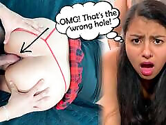 My God! That&039;s the wrong hole! - Very painful anal surprise with sexy 18 year old Latina student.