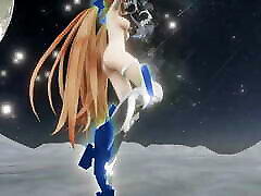 MMD R-18 Conqueror Angela Balzac Space Nude after the swimming - RandomMMD - Yellow Armor Lights Color Edit Smixix