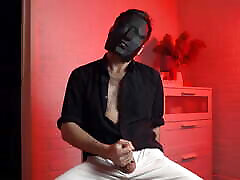 Masked handsome man Noel Dero watches kinky archana panuare and jerks off. Loud moans and orgasm of a young guy.