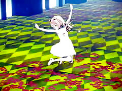 Cute Cat Girl Dancing In White Dress 3D woboydy jop