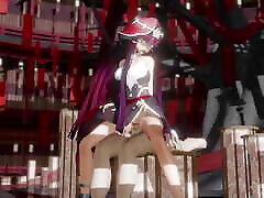 Genshin تاثیر لیلا هنتای رقص و برهنه کردن 3D-RAMMD-لباس قرمز رنگ ویرایش Smixix