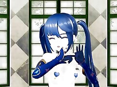 mona genshin impact hentai nude dance mmd 3d-edición de color de cabello azul smixix