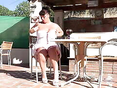 AuntJudys - pussy get off British MILF Devon Breeze Gets Horny in the Hot Summer Sun