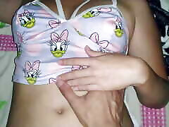 My best friend&039;s girlfriend visits me wearing Barbie panties and I give her a delicious creampie. Real home video